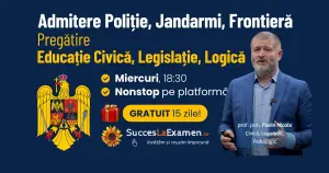 Legislație MAI, Civică, Logică și Raționament pentru Admitere la Școala de Poliție / Jandarmi 2026