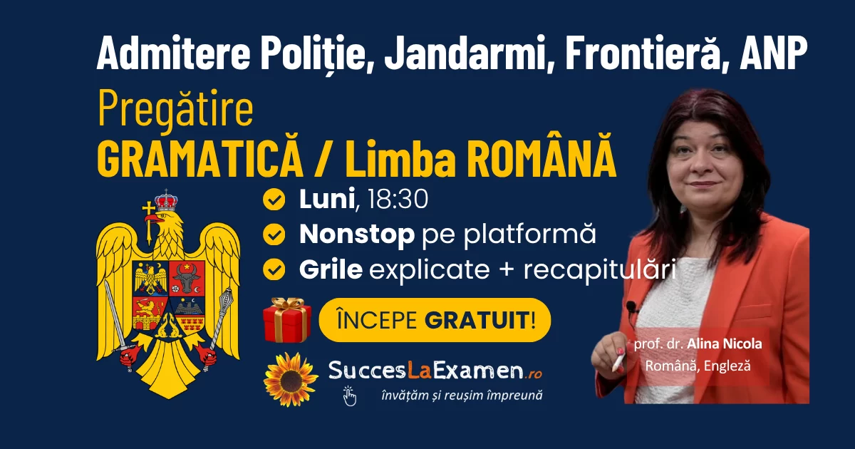 Gramatică Limba Română | Admitere Academia / Școala de Poliție / Jandarmi / ANP 2025