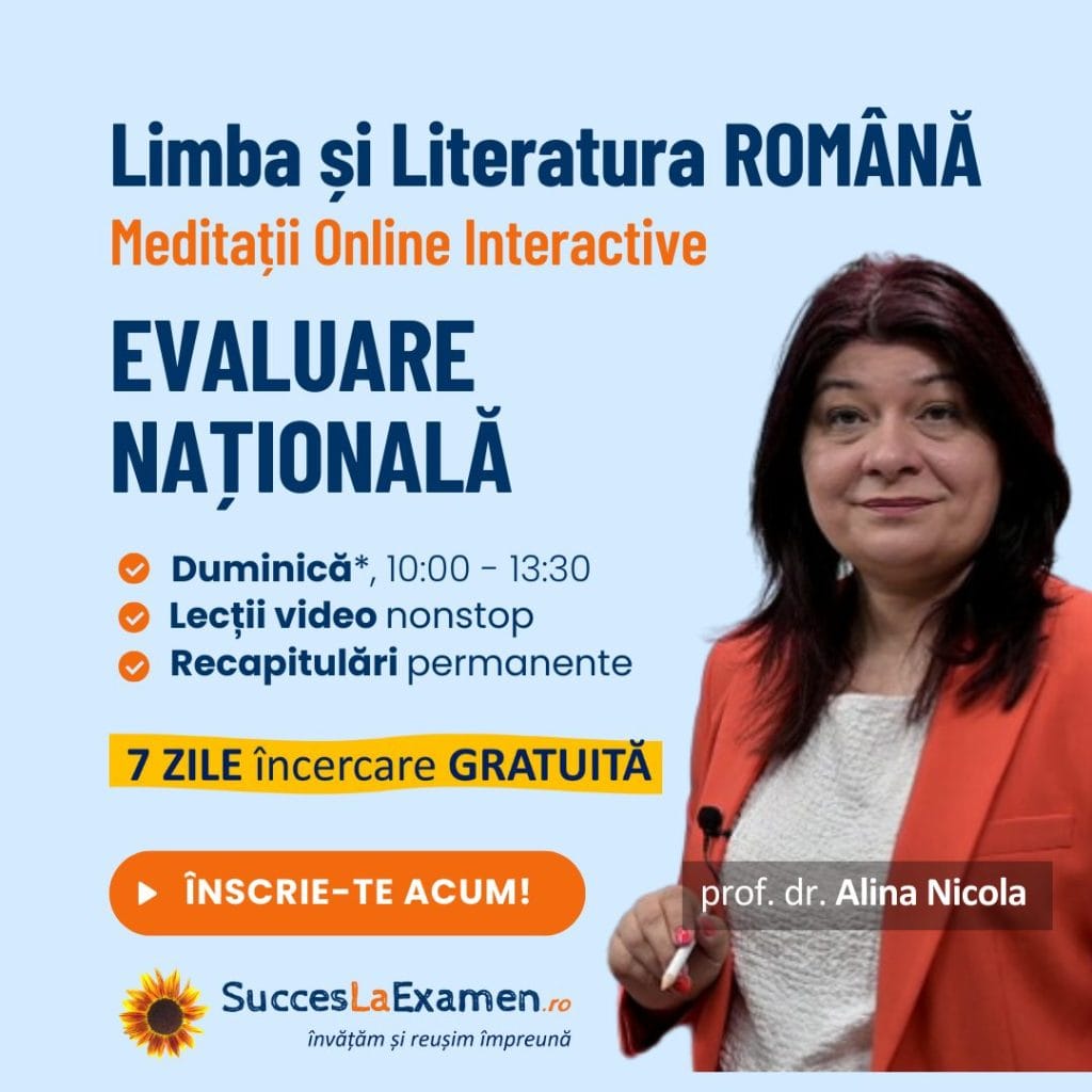 Meditații / Pregătire la Limba și literatura română pentru examenul de Evaluare Națională 2025
