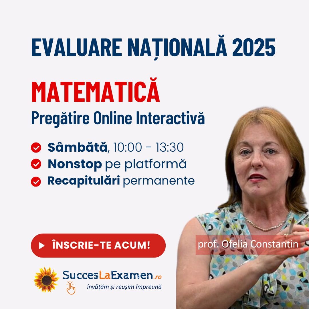 Matematică pentru Evaluare Națională 2025