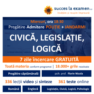 Legislație MAI, Educație Civică, Logică pentru Admitere Academia / Școala de Poliție / Jandarmi / ANP - prof. Florin Nicola