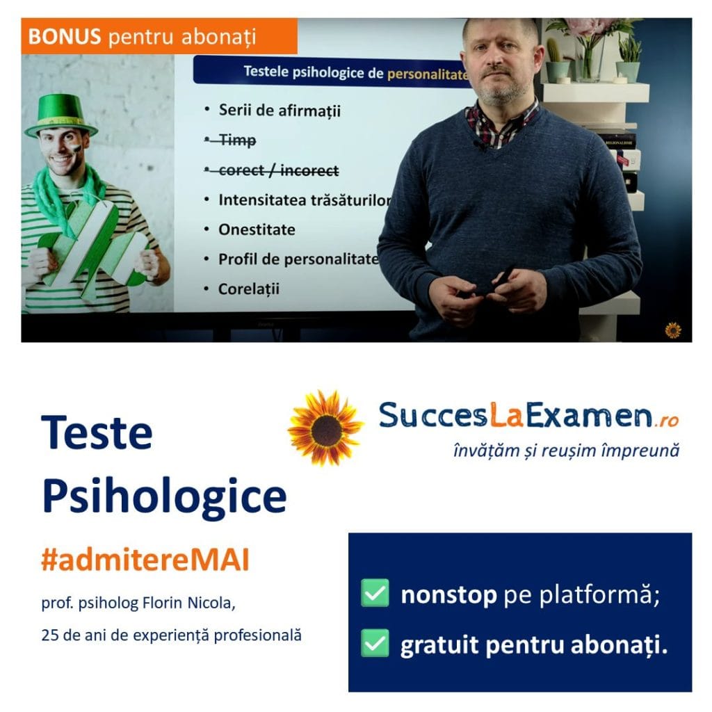 Modele de Teste psihologice pentru Admitere la Academia și Școlile de Poliție, Jandarmi, ANP