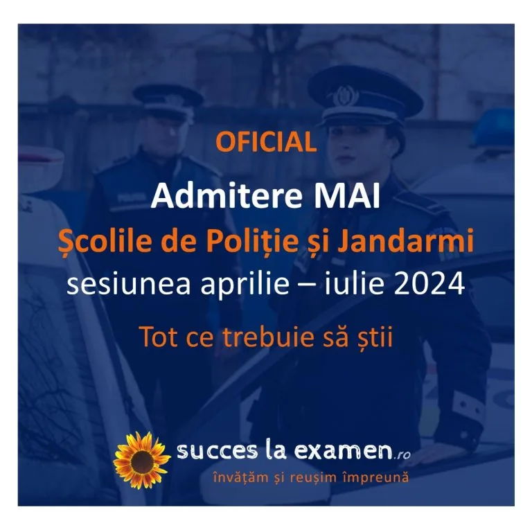 Admitere MAI: poliție 2024: Câmpina, Cluj, Oradea și Admitere Jandarmi 2024: Drăgășani, Fălticeni