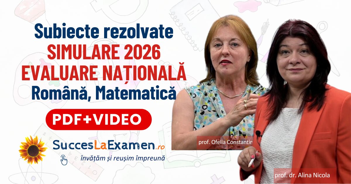 Simulare evaluare nationala 2026 romana matematica